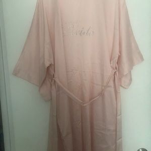Pink BRIDE silky robe